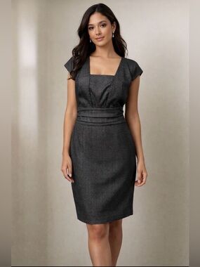 Banana Republic grey sleeveless sheath dress